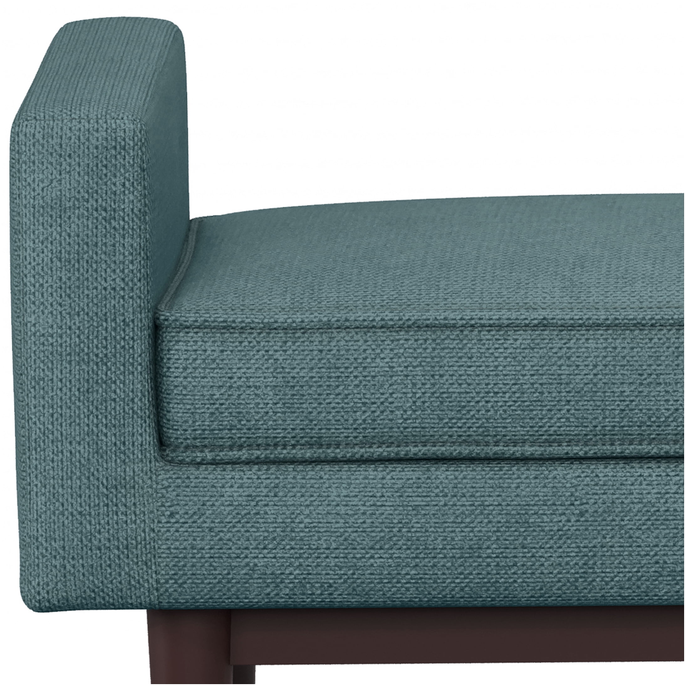 Smoky Teal Upholstered Ottoman Bench with Storage, Modern Fabric Footrest Stool for Living Room