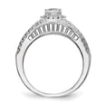 thumbnail image 2 of Sterling Silver Brilliant Embers Rhodium-Plated Cz 2 Piece Wedding Ring Set (Size 6) Made In China qmp1363-6, 2 of 3