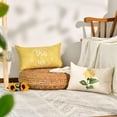 thumbnail image 4 of Yellow Hydrangea Summer Throw Pillow Covers, 12 x 20 Inch Today is A Good Day Dark Yellow Cushion Case Decoration for Sofa Couch Set of 4, 4 of 6
