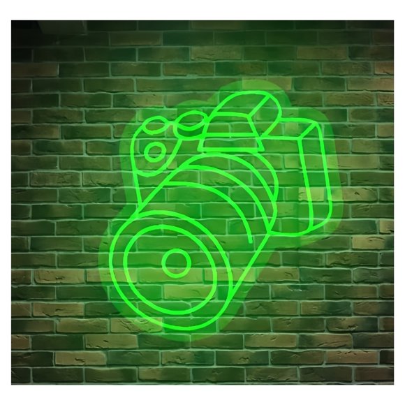 Letrero De Neón LED Con Forma Cámara Para Pared, Ideal Para Estudio Fotográfico, Decoración Creativa, Dormitorio, Sala Juegos, 19.6918.23in/5046.3cm