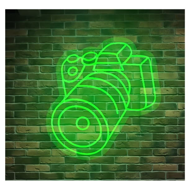 Letrero De Neón LED Con Forma Cámara Para Pared, Ideal Para Estudio Fotográfico, Decoración Creativa, Dormitorio, Sala Juegos, 19.6918.23in/5046.3cm