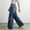 Blue, variant on Zysthvn Casual Jean Pants for Women Mid Rise Pleated Wide Trousers for Women Solid with Pockets Stretch Loose Pants