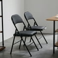 thumbnail image 5 of Ktaxon 4 Pcs Folding Chairs Cozy Cushioned Heavy Steel Plastic Commercial Wedding, Black, 5 of 11