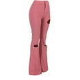 thumbnail image 5 of Women Lady Fashion Hole Zipper Wide Leg Pants Boot Cut Pant Jeans Trousers, 5 of 6