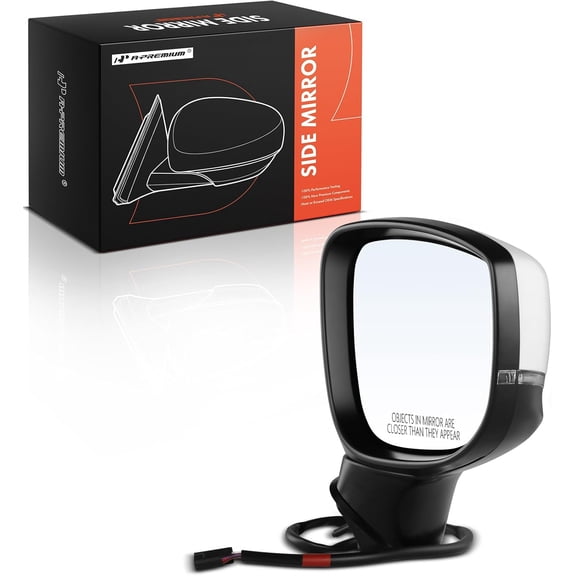 A-Premium Passenger Side Power Door Mirror - Compatible with Mazda CX-5 CX5 2017-2022 - Non-Heated, Manual Folding White, Outside Rear View Mirror w/Turn Signal and Blind Spot Detection