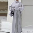 thumbnail image 1 of WILLBEST Fall Clothes Women Women's Fall and Winter Fashion Solid Color Sweater and Pants Set Convertable Pants, 1 of 7