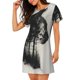 thumbnail image 2 of Fotbe Double Exposure Cat Forest Bata de Dormir para Mujer con Estampado, Camisón de Algodón de Manga Corta, Ropa de Dormir Casual, 2 of 6