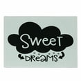 thumbnail image 1 of Saying Cutting Board, Black Cloud with Small Arrows Pointing to Typographic Inspirational Words, Decorative Tempered Glass Cutting and Serving Board, Small Size, Black and White, by Ambesonne, 1 of 1