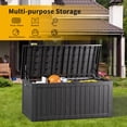 thumbnail image 4 of CIRUI 260 Gallon Double Wall Resin Deck Box,Lockable Waterproof Outdoor Storage Box, 1000lbs Capacity & Doubles as Seating for Patio Furniture,Garden Tools, Pool Accessories (Black), 4 of 12