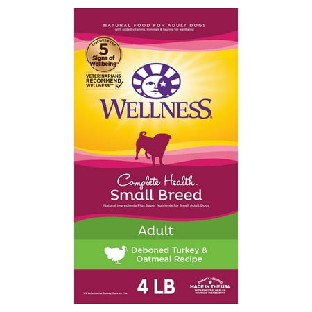 UPC: 0076344891109 | Wellness Complete Health Natural Dry Small Breed Dog Food Turkey & Oatmeal 4-Pound Bag