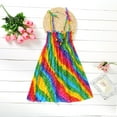 thumbnail image 4 of Toddler Baby Girls Kids Strap Princess Party Tutu Dress Sleeveless Flower Rainbow Sundress, 4 of 4