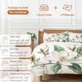 thumbnail image 6 of 3 Piece White Floral Duvet Cover Set Queen Size,Microfiber Comforter/Quilt Cover with Corner Ties and 2 Pillowcases,Botanical Magnolia Flower Leaves Butterfly All Season Bedding with Zipper Closure, 6 of 8