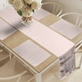thumbnail image 2 of Ambesonne Geometric Table Runner & Placemats, Squares Polka Dots, Placemat 4 pcs + Runner 16"x90", Pale Pink White, 2 of 2
