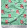 thumbnail image 1 of Soimoi Poly Georgette Fabric Rat & Cat Kids Print Fabric by The Yard 52 Inch Wide, 1 of 1