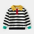 thumbnail image 2 of SGMVNU Girls Fall Sweaters - Striped Lapel Pullover Sweater, Warm Autumn Winter Outfit for Children Boys & Baby, Kid's Cute Knit Tops(Size 5-6 Years,Black), 2 of 8