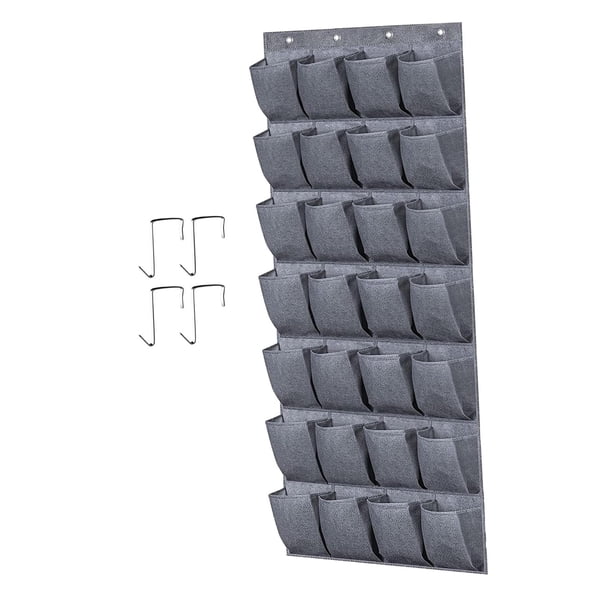 Organizador para colgar en la puerta, organizador para guardar joyas y zapatos, ideal para armario. Borde gris