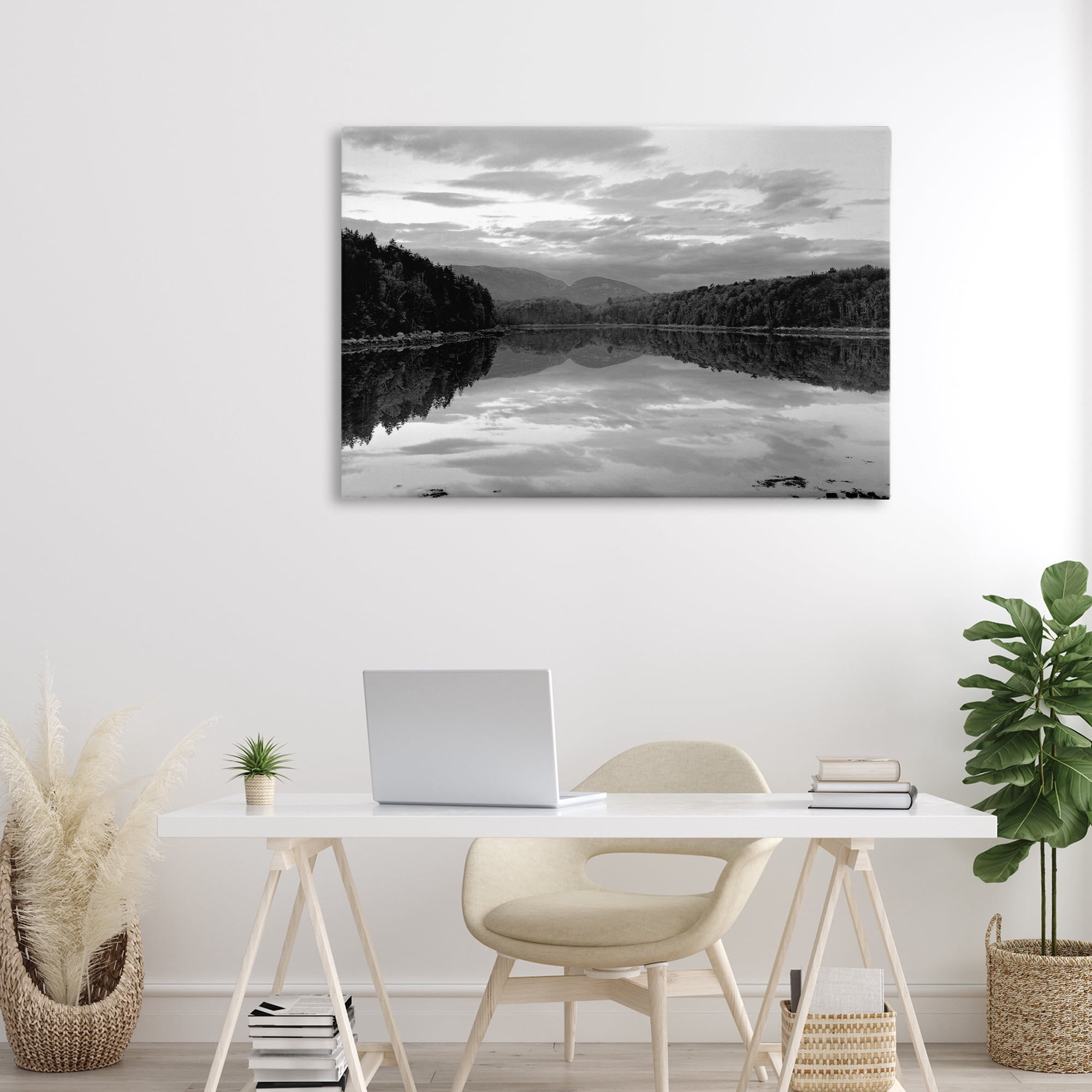 Stupell Industries Acadia Reflection in Monochrome Canvas Wall Art, design by MJ Photography