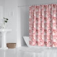 thumbnail image 2 of Pink Christmas Snowman Pattern Shower Curtain 84"x72" ,Bathroom Decorative Shower Curtains Set with 12 Hooks,Modern Waterproof Washable Shower Curtain, 2 of 6