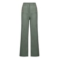 thumbnail image 5 of Outfmvch Wide Leg Pants Woman Women' S Culottes Beach Pants for Women Flowy Wide Leg Drawstring High Waist Vacation Beach Trousers Flowy Lounge Trousers High Waisted Linen Pants Women Green M-3XL, 5 of 5