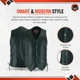 thumbnail image 4 of Daniel Smart Men’s leather Vest–Classic Side laces Black Unique Design Motorcycle leather vest, 4 of 7