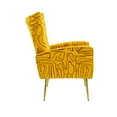 thumbnail image 5 of Modern Accent Chair with Metal Legs Armchair, Single Sofa Couch Velvet Fabric Chair Club Chair for Home Office Study Living Room Vanity Bedroom(Yellow), 5 of 8