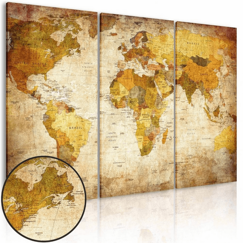 World Map Art Large - Wayne Baisey