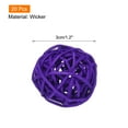 thumbnail image 2 of Uxcell 20 Pcs Wicker Rattan Balls Decorative Balls 1.18" for Vase Fillers Wedding Party Dark Purple, 2 of 5