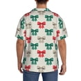 thumbnail image 3 of Lsque Retro bows Print Men's Cuban Collar Short Sleeve Shirt Summer Beachwear Casual Button Down Fashionable Vacation Leisure Shirt-Large, 3 of 5