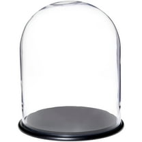 Plymor 13" x 16" Glass Display Dome Cloche (Black MDF Wood Base)