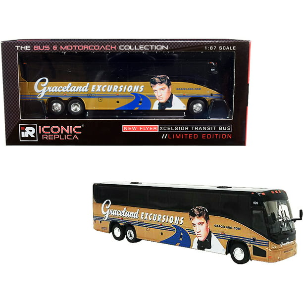 Kamp Miniature tyveri MCI J4500 Bus "Graceland Excursions" (Birthplace of Elvis Presley Tour)  Gold 1/87 (HO) Diecast Model by Iconic Replicas - Walmart.com