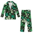 thumbnail image 4 of Xoenoiee Shamrock Print Boys Suit Slim Fit 2 Piece Formal Suits for Kids St. Patrick's Day Wedding Dress Tuxedos Blazer Pants Suits Set, Size 7-8 Years, 4 of 7
