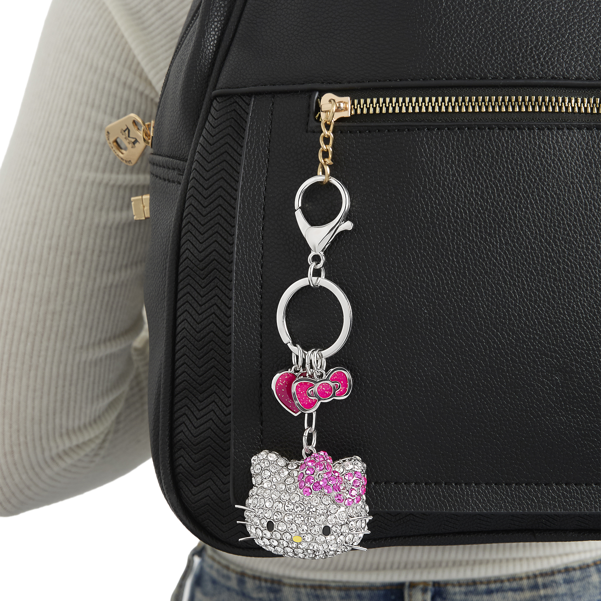 Hello Kitty Crystal Cluster Pavé Bag Charm Keychain – Officially Licensed Sanrio