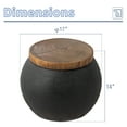 thumbnail image 3 of VENTOPYR Concrete Outdoor Side Table with Wood Grain Top,Small Jar Shaped Round Accent End Table for Patio, Garden,Black, 3 of 6