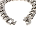 thumbnail image 4 of Pulsera de eslabones sólidos de acero inoxidable con cadena de eslabones cubanos Plata, 4 of 9