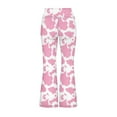 thumbnail image 5 of DISNIMO Pink Cow Print Flare Leggings for Kids 7-8 Girls Leggings Cross Flare Pants with Pockets for Kids Bell Bottoms Pants Girls Yoga Pants Bell Bottoms for Kids High Waisted Leggings, 5 of 7