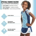 thumbnail image 4 of STC Girls Tennis Dresses and Golf Outfit Blue Floral Sleeveless Sports Skirts with Shorts and Built in Pockets for Athletic Youth and Kids - Size Small/6, 4 of 5