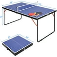 thumbnail image 3 of Kojooin Portable Ping Pong Table 4.5 ft, Indoor Outdoor Table Tennis Set with Net, 2 Paddles and 3 Balls, Foldable Design, 3 of 7