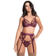 thumbnail image 2 of VISgogo Lencería sexy para mujer, ropa interior de muñeca con vendaje exótico, conjunto de tirantes con frente de celosía VISgogo moda, 2 of 9