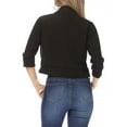 thumbnail image 3 of CENL Women Plain Cropped 3/4 Sleeve Blazer Suit Jacket Coat Open Shrug Cardigan, 3 of 9