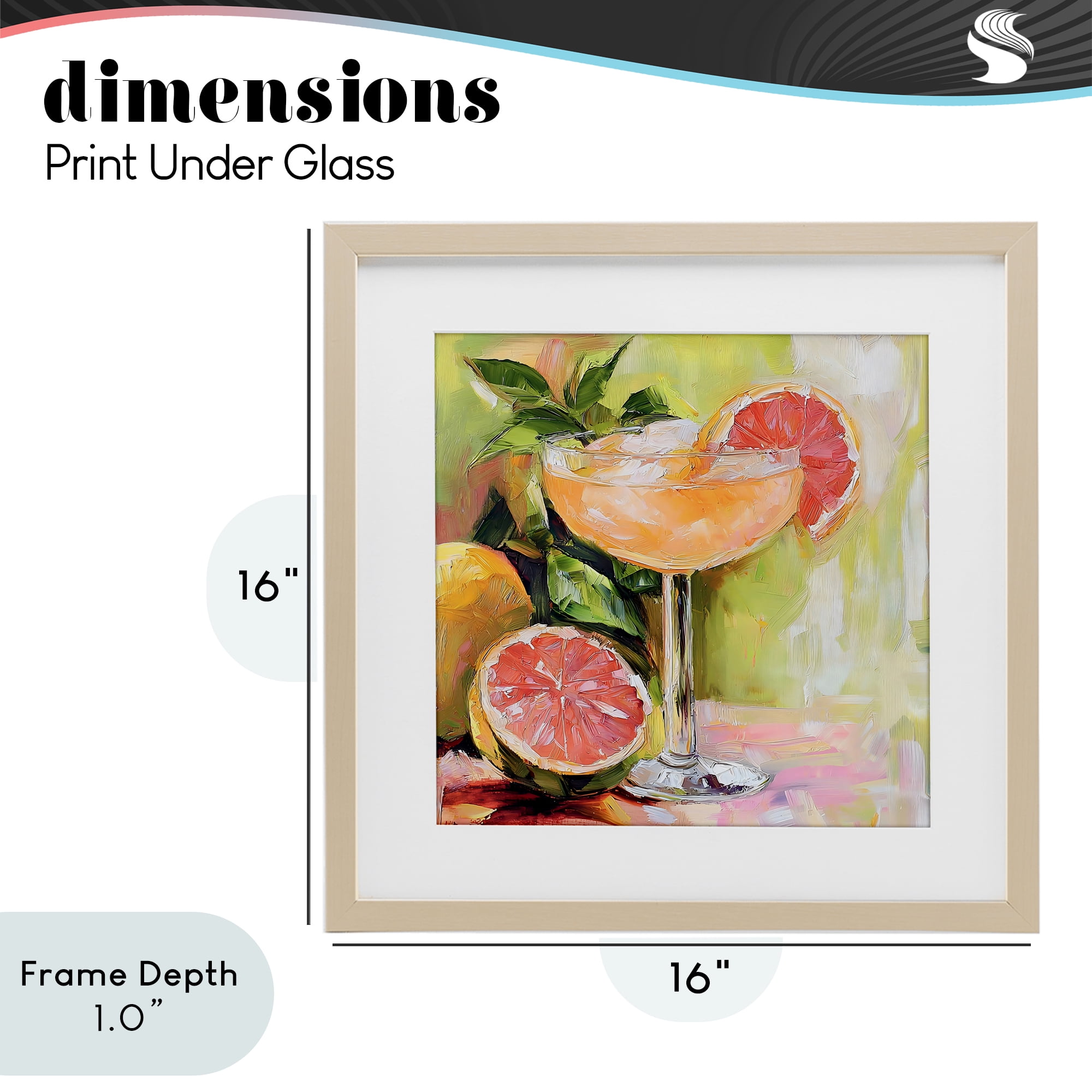 Stupell Industries Grapefruit Summer Cocktail Birch Framed Print Under Glass, design by Riley B