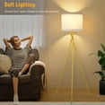 thumbnail image 6 of NATYSWAN Gold Tripod Floor Lamps for Living Room, Modern Standing Lamp with White Drum Shade & Rotary Switch, Studying Light for Bedroom, Study Room and Office, 6 of 9