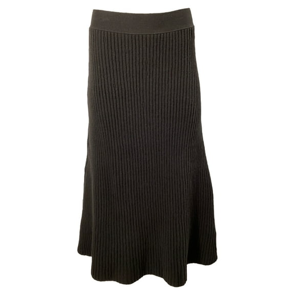Pre-Owned Bottega Veneta Rib Distorted Mid-Length Skirt in Brown Wool