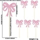 thumbnail image 1 of Decoración de nudo para moño para cupcakes Cupcakes - Cinta de satén rosa, doble cara, decoración para fiesta de compromiso nupcial, sin necesidad de bricolaje, set de 24, fácil de insertar, 1 of 1