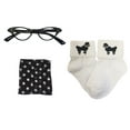 thumbnail image 5 of Hip Hop 50's Shop 1950s Toddler Poodle Skirt with Scarf, Bobby Socks, and Glasses, 4 Piece Halloween or Pretend Play Costume Set (Light Pink Polka Dot)ka Dot), 5 of 5