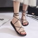 thumbnail image 2 of Sandalias planas para mujer con tiras cruzadas, sandalias romanas sencillas de verano para mujer, zapatos de playa para mujer, 2 of 5