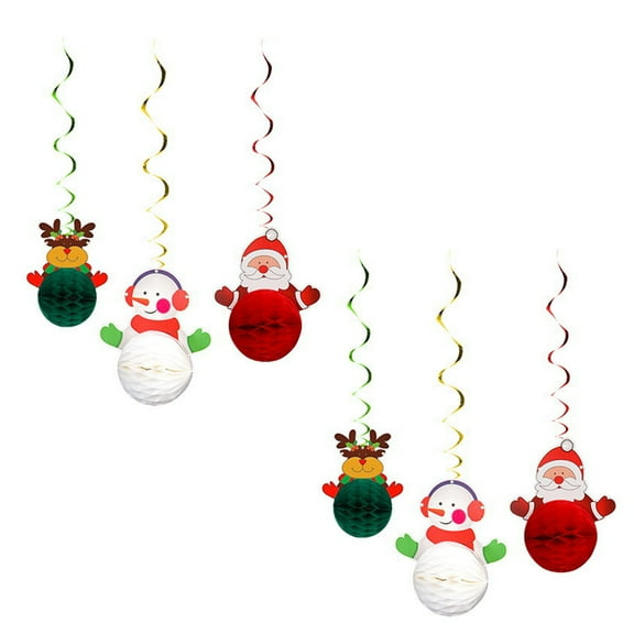 Niceauty 6Pcs Xmas Tree Hanging Ornament Paper Pendant Material for Holiday Decoration