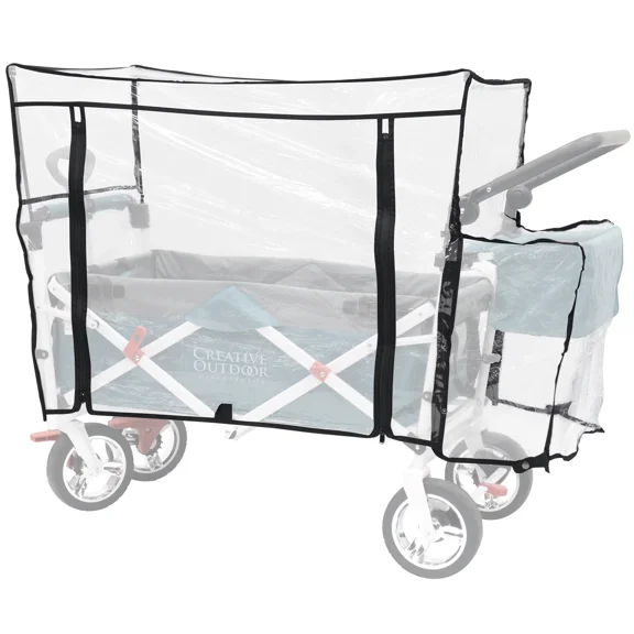 Creative Outdoor Push Pull Folding Wagon Rain Cover | Clear