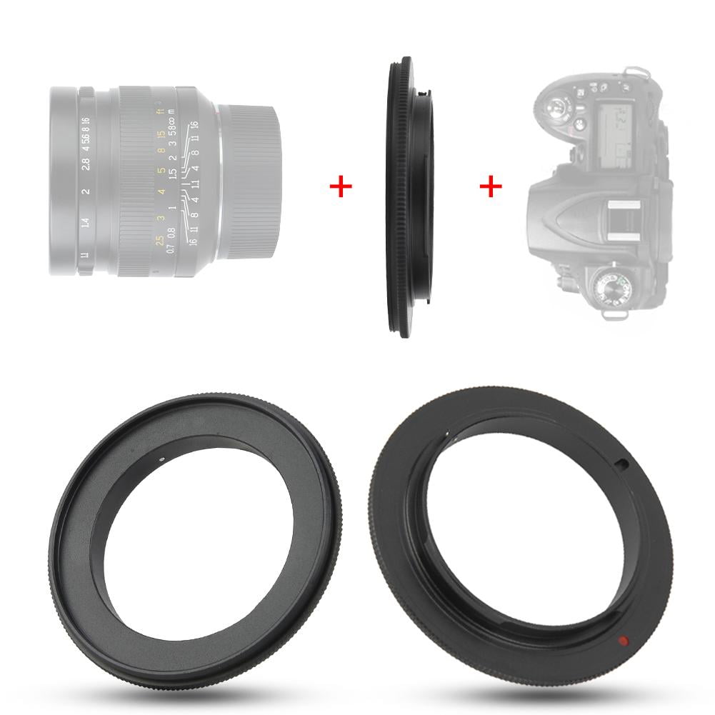 Mgaxyff Lens Adapter,Aluminum Alloy Black Macro Reverse Lens Adapter