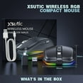 thumbnail image 2 of Rechargeable Wireless Mouse, 2.4G RGB 4 Adjustable DPI (Max 3600) Quiet Ergonomic Mouse with 6 Buttons for PC, Computer, Laptop, ChromeBook,Tablet, Compact Cordless Mice, USB and USB-C Adapter (Black), 2 of 7
