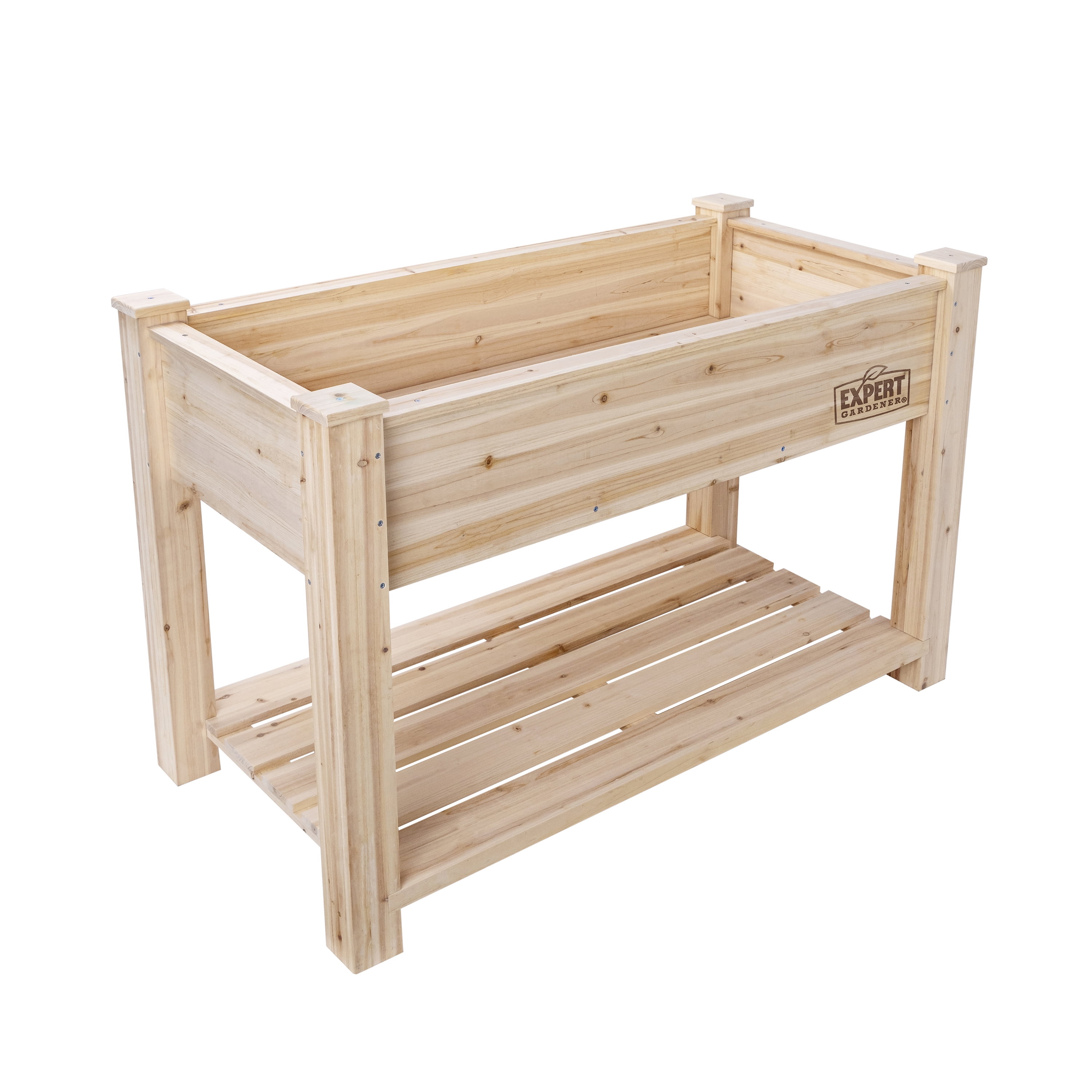 Expert Gardener Natural Wood Raised Garden Bed 4ft L x 2ft W x 31 in H for Outdoor Use